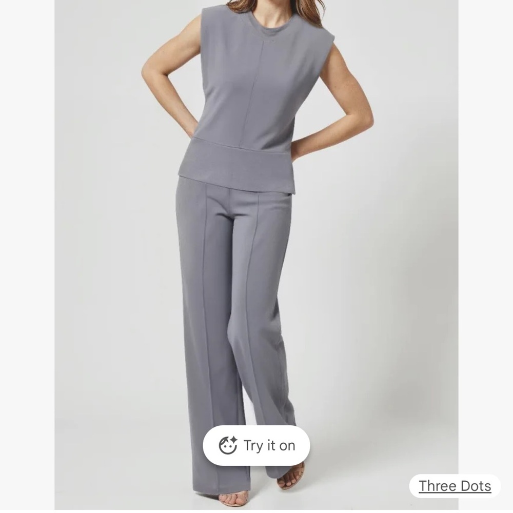 Three Dots Three Dots Ellory Set Heather Gray Minimalist Sz Med NWT